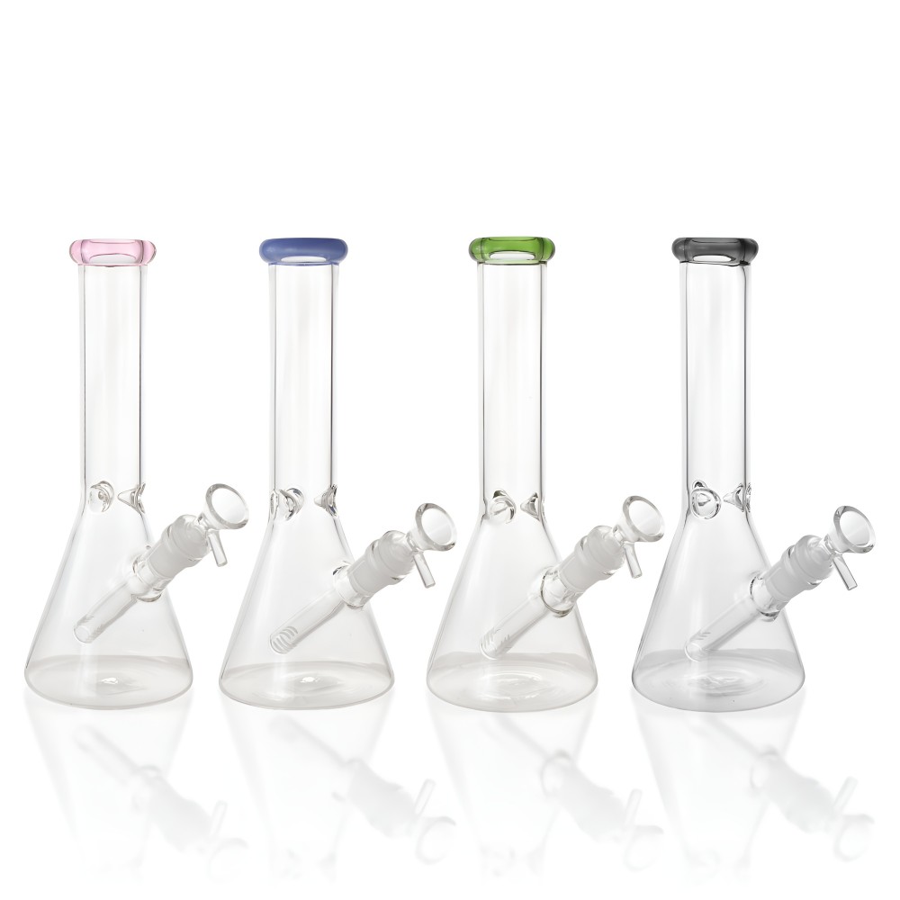 10 Inch Color Accent Beaker Glass Water Pipe – Assorted
