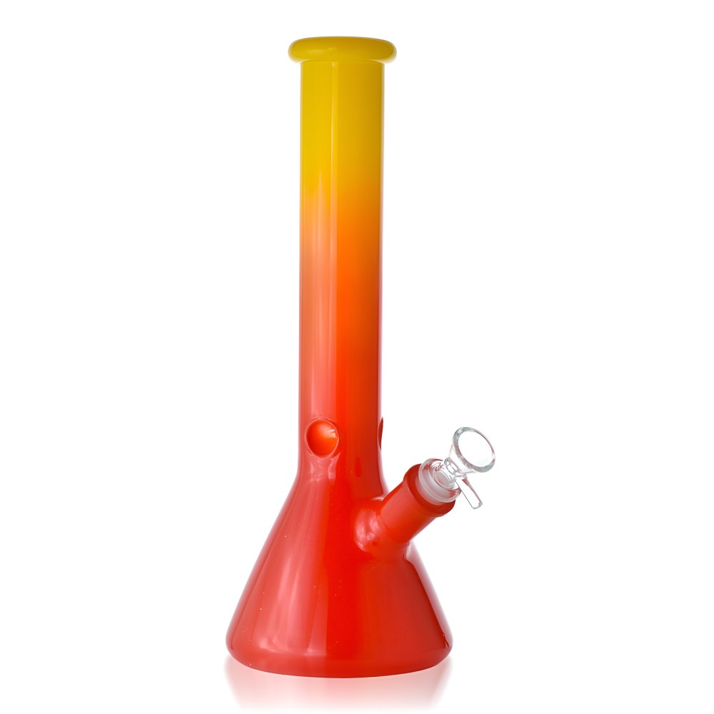 13 inch solid color dual shaded beaker bong in assorted glass finishes