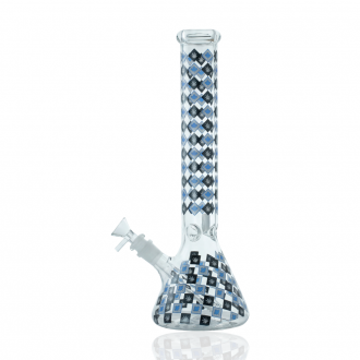 13.5" Maple Leaf Checkered Beaker Water Pipe – Assorted Colors