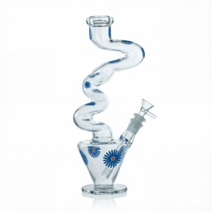 11.5 inch daisy electroplated 3-kink zong glass water pipe assorted designs