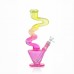 11.5" 3-Kink Electroplated Zong Water Pipe | Rainbow & Daisy Glass
