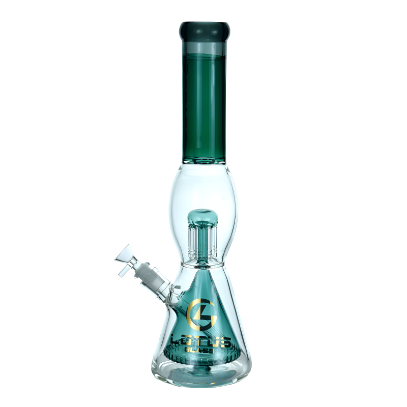 Lotus Glass 16" Multi Perc Beaker Water Pipe