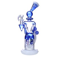 Clover Glass - 12.5" Flock to Fun Double Orbit Recycler Water Pipe