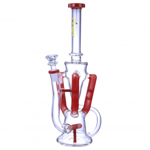 Clover Glass - 11.4" Quadra-Grip Inline Perc Recycler Water Pipe [WPC-269]