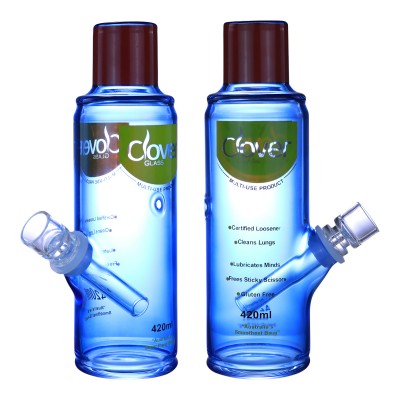 Clover Glass - 9" 420ml Multi-Use Bottle Water Pipe - [WPC-291]