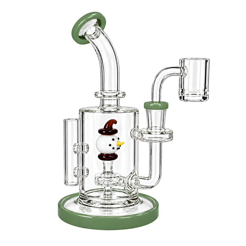 8" Christmas Themed Snowman Perc Water Pipe [WPCM12]