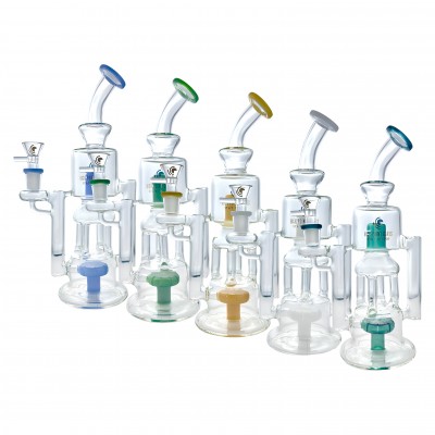 High Point Glass - 10" 5mm High Tech Pod Shower Head Perc Recycler Water Pipe [WPD-256]