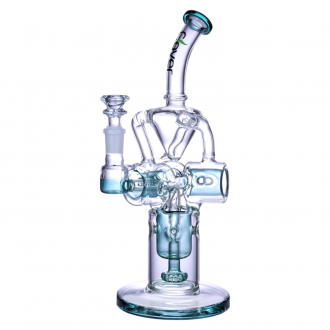 Clover Glass - 10.5" Drumstrorm Showerhead Perc Recycler Water Pipe