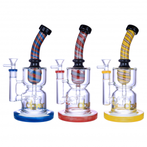 Clover Glass - 9.8" Time Cascades Masterpiece Swirls Water Pipe [WPD-324]