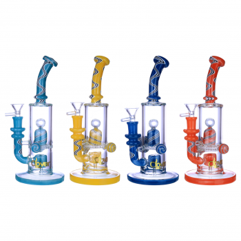 Clover Glass - 10.2" Distinctive Style Curvy Art W/ Shower Head Perc Water Pipe [WPD-326]