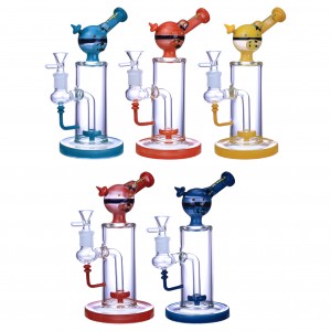 Clover Glass - 10" "Snoutful Splatters" Shower Head Perc Water Pipe [WPD-327]