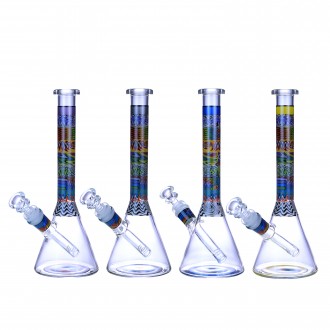Clover Glass - 10" Wig Wag Hypnotic Wave Art Beaker Water Pipe