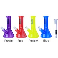 Clover Glass - 9.5" 7mm Colored Beaker Water Pipe - [WPD-443]