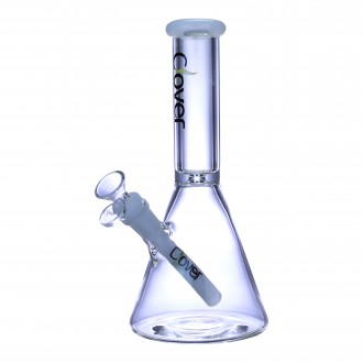 Clover Glass - 10" Crystal Clear Color Accent Beaker Water Pipe - [WPE-139]