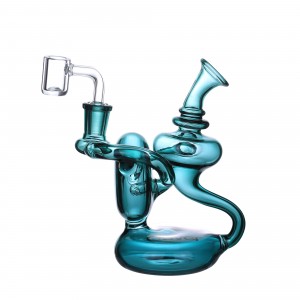 6.2" Clover Glass Recycler Water Pipe [WPE-337]