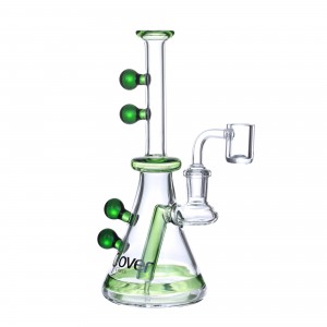Clover Glass 7.5" Colored Ball Mini Rig Water Pipe 14F [WPE-438]