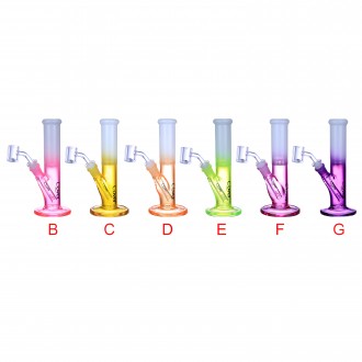Clover Glass - 9" Dual Color Straight Tube Water Pipe [WPE-645]