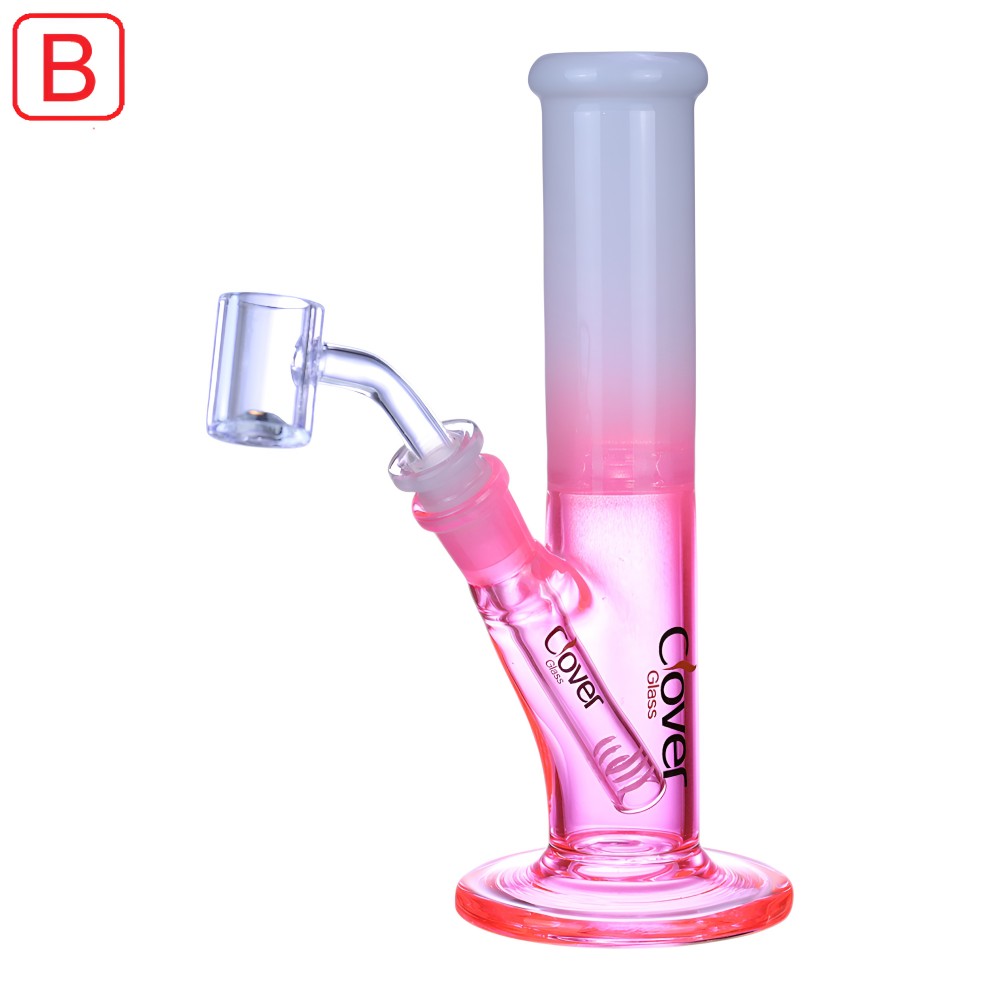 Clover Glass Dual Color Straight Tube Bong – 9" Clover Glass Dual Color Straight Tube Water Pipe – 9 Inch