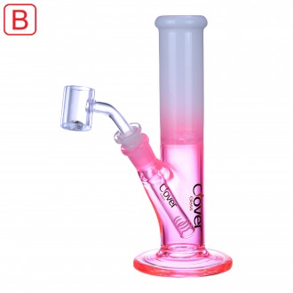 Clover Glass - 9" Dual Color Straight Tube Water Pipe [WPE-645]