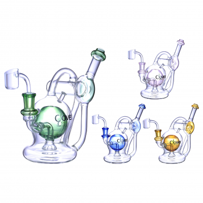 Clover Glass - 7" Dual Orb Showerhead Perc Recycler Water Pipe