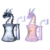 Clover Glass - Unleash Fire, Inhale Bliss with 6.5" Inline Perc Dragon Bong