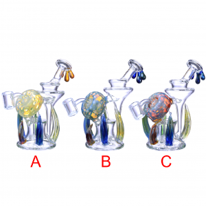 Clover Glass - 7.2" Fumed Gourd Reagal Glass Claws W/ Matric Perc Water Pipe [WPE-709]