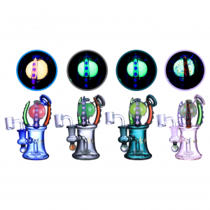 Clover Glass - 6.8" GripGlobs Glow In The Dark Claw Ball Matrix Perc Water Pipe [WPE-712]