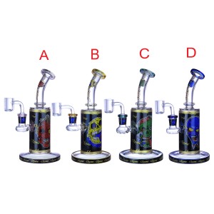 Clover Glass - 8.5" Zombie Face Cylindrical Water Pipe