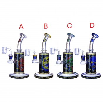 Clover Glass - 8.5" Zombie Face Cylindrical Water Pipe