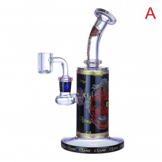 Clover Glass - 8.5" Zombie Face Cylindrical Water Pipe