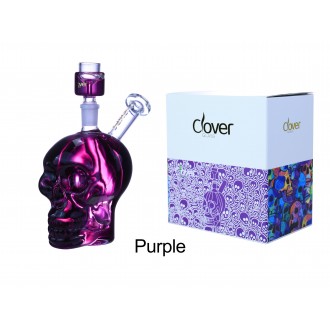 Clover Glass - 7" Glycerin Filled Skull Water Pipe