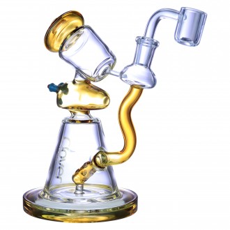 Clover Glass - 7" Space Glider Recycler Water Pipe