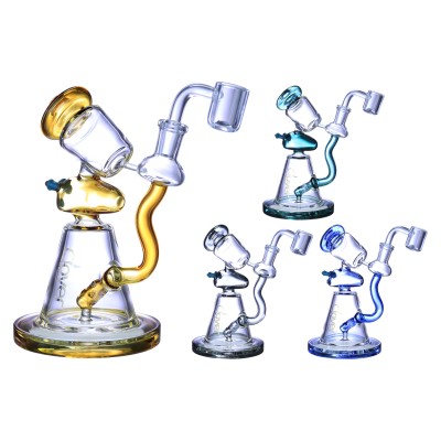 Clover Glass - 7" Space Glider Recycler Water Pipe