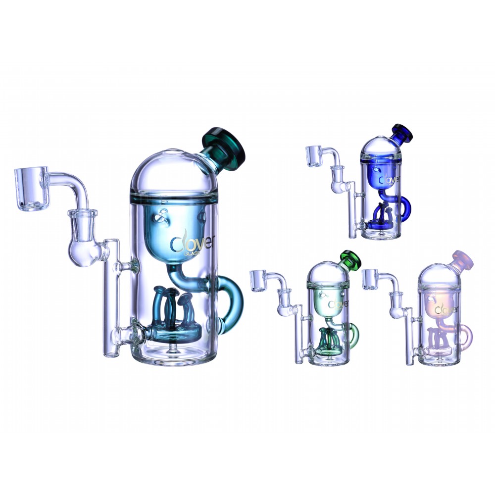 Clover Glass – 6.5" Dome Top Mushroom Perc Recycler Water Pipe Clover Glass 6.5" Mushroom Perc Recycler Water Pipe | Dome Top Design