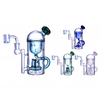 Clover Glass - 6.5" Dome Top Mushroom Perc Recycler Water Pipe