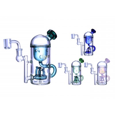 Clover Glass - 6.5" Dome Top Mushroom Perc Recycler Water Pipe