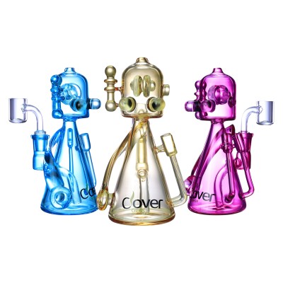 Clover Glass - 6" Robo Puff Recycler Water Pipe