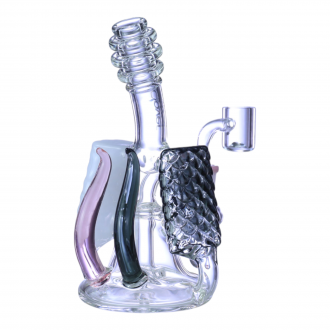 Clover Glass - 6.5" Scaled Armor Glass Water Pipe - [WPE-922]