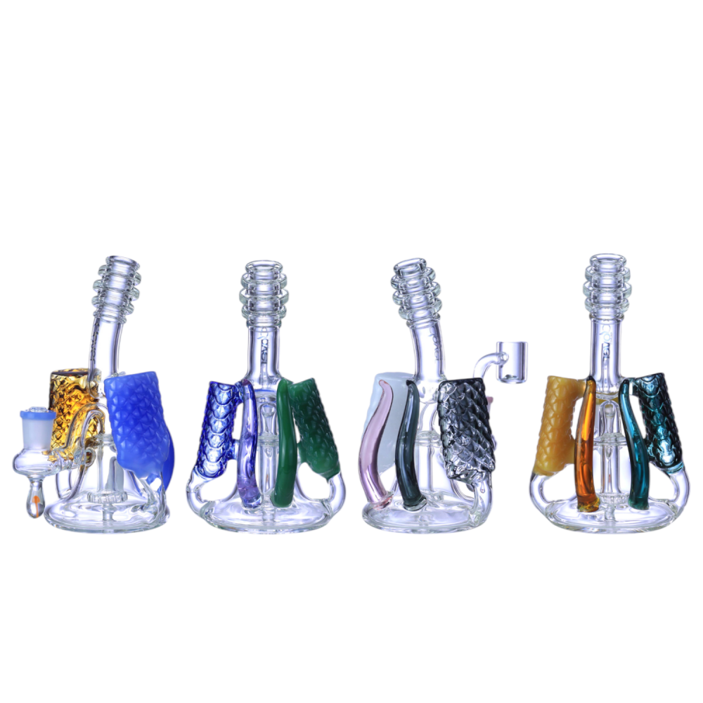 Clover Glass Scaled Armor Bong – 6.5" Clover Glass Scaled Armor Water Pipe – 6.5 Inch