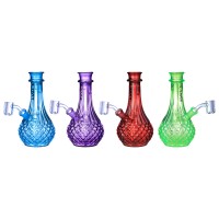 Clover Glass - 7.5" Textured Crystal Style Glass Water Pipe - [WPE-963]