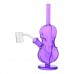 7.5-inch violin-shaped water pipe with quartz banger and 14mm joint