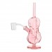 7.5-inch violin-shaped water pipe with quartz banger and 14mm joint