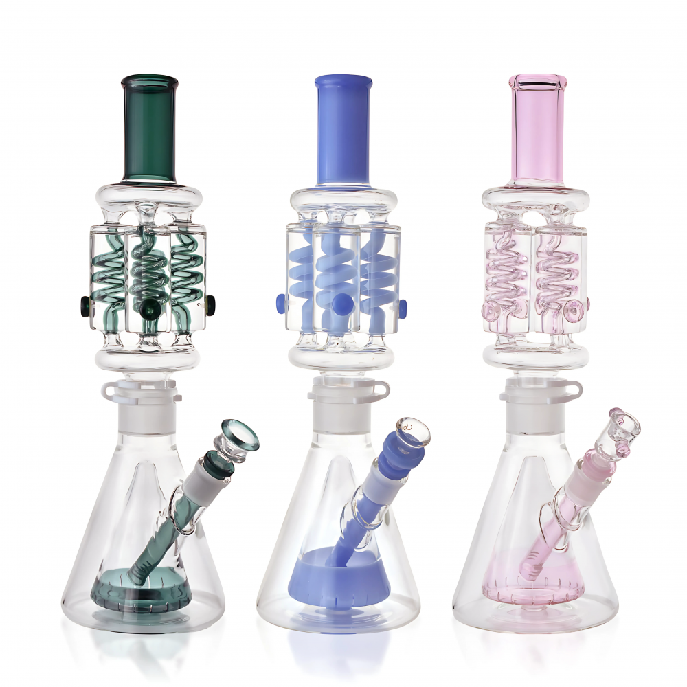 Quartet Freezable Coil Glycerin Water Pipe – 15 Inch 15-Inch Quartet Glycerin Filled Water Pipe with Freezable Coil