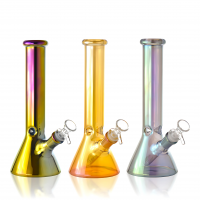 10" Electroplated Beaker Water Pipe - Assorted