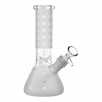 8" Frosted Etching Beaker Bong - Assorted