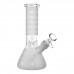 Frosted Glass Beaker Bong 8" with Etched Designs – Assorted