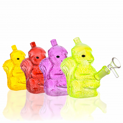 5" Bushy Tail Squirrel Water Pipe - Assorted
