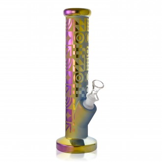 12" Electroplated Frosted Straight Tube Water Pipe - Assorted