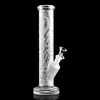12" Clear Glass Frosted Straight Tube Water Pipe - Assorted