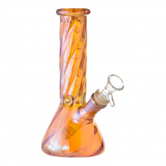 8" Swirl Glass Electroplated Beaker Water Pipe